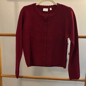 Cyrus Burgundy Cardigan Sweater